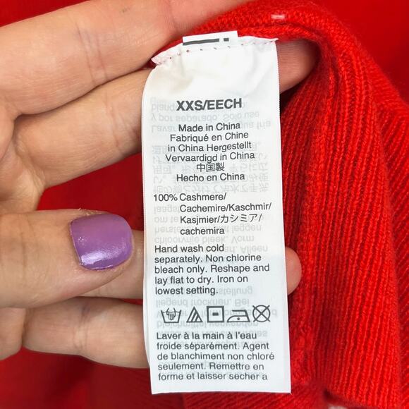 J.Crew Long Sleeve Everyday Cashmere Crewneck Dress AF263 Red Orange 2XS XXS - Picture 8 of 11